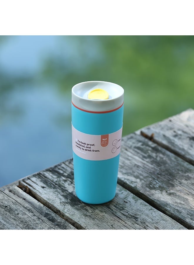 Insulated thermal mug with a tight-fitting lid, suitable for hot and cold beverages. Modern design. 600 ml - Image 1